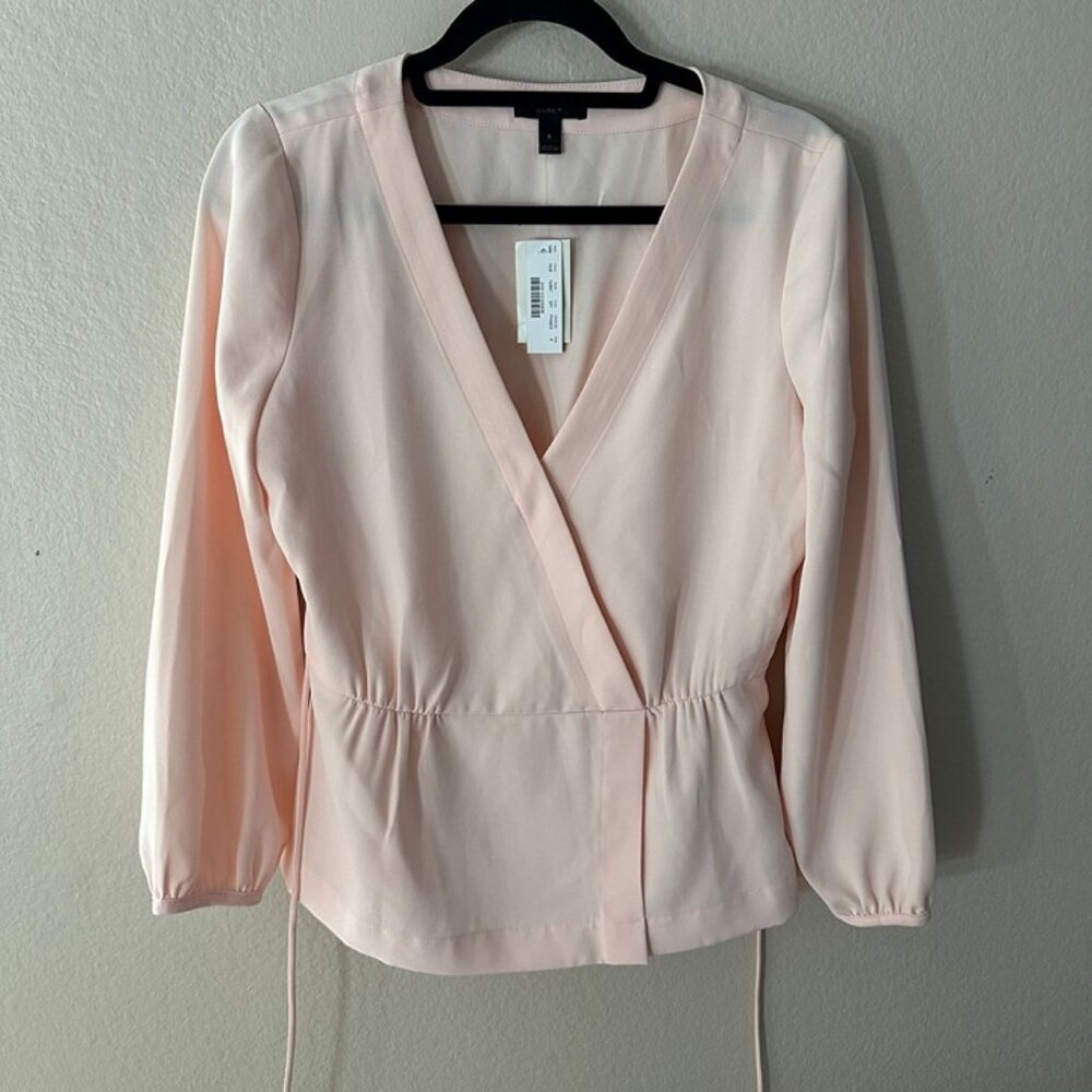 J Crew Kimono Style Blouse Pink Women's Size 8